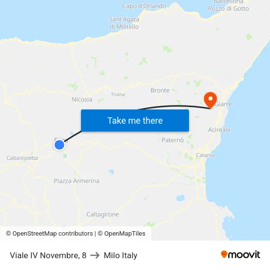 Viale IV Novembre, 8 to Milo Italy map