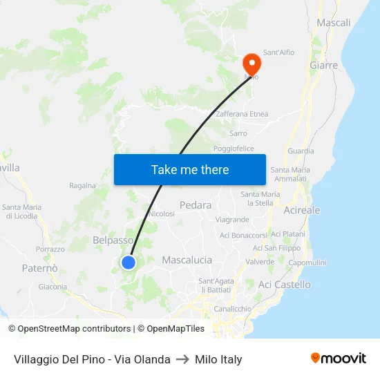 Villaggio Del Pino - Via Olanda to Milo Italy map