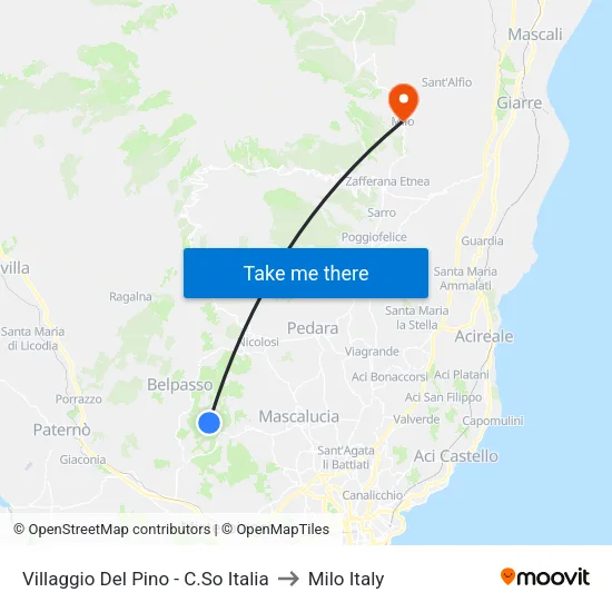 Villaggio Del Pino - C.So Italia to Milo Italy map