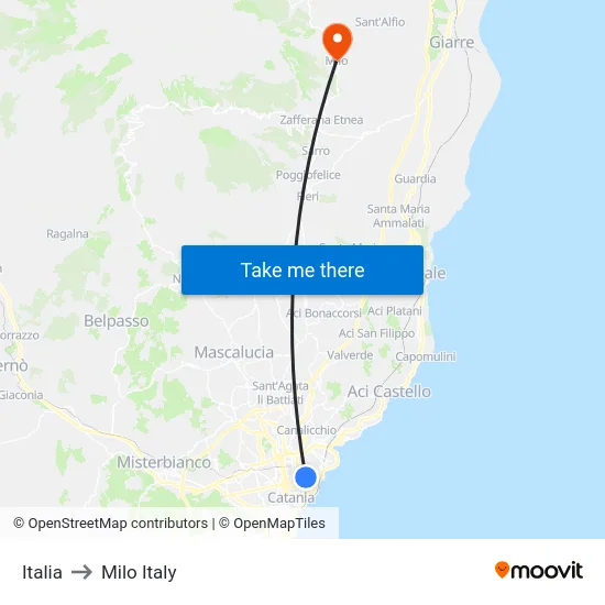 Italia to Milo Italy map
