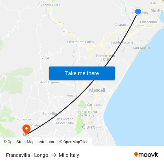 Francavilla - Longo to Milo Italy map