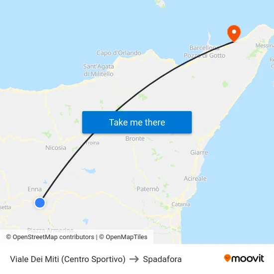 Viale Dei Miti (Centro Sportivo) to Spadafora map