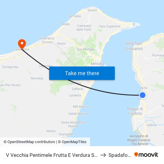 V Vecchia Pentimele Frutta E Verdura S/N to Spadafora map