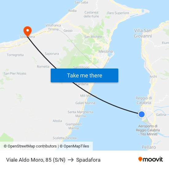 Viale Aldo Moro, 85  (S/N) to Spadafora map