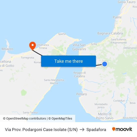 Via Prov. Podargoni  Case Isolate (S/N) to Spadafora map