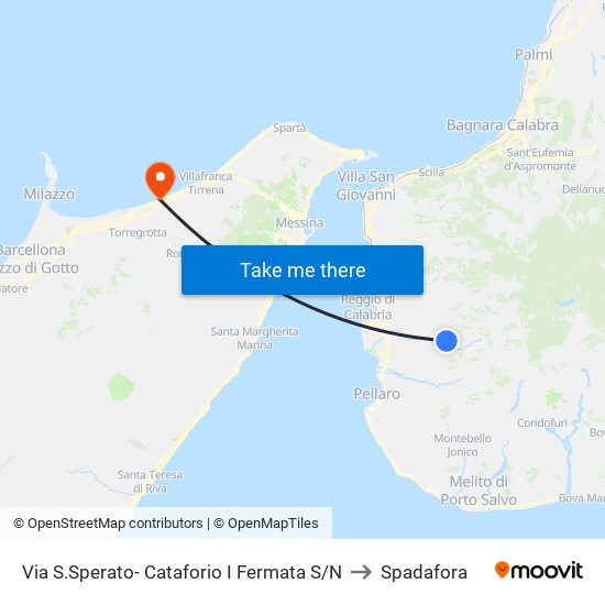 Via S.Sperato- Cataforio  I Fermata S/N to Spadafora map