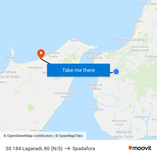 SS 184  Laganadi, 80 (N/S) to Spadafora map