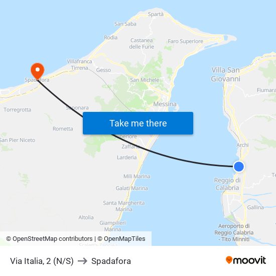 Via Italia, 2  (N/S) to Spadafora map