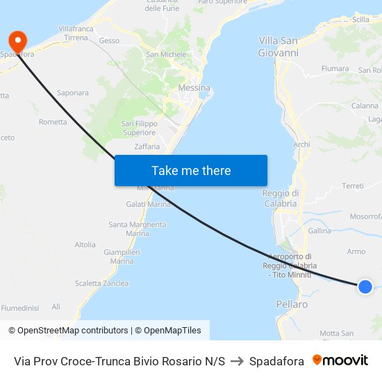 Via Prov Croce-Trunca Bivio Rosario N/S to Spadafora map