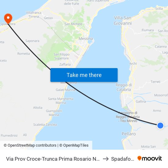 Via Prov Croce-Trunca Prima Rosario N/S to Spadafora map