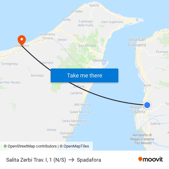 Salita Zerbi Trav. I, 1  (N/S) to Spadafora map