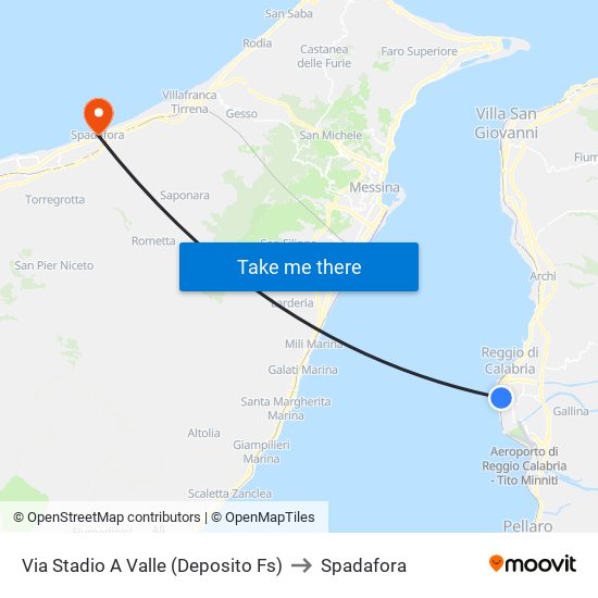 Via  Stadio A Valle  (Deposito Fs) to Spadafora map
