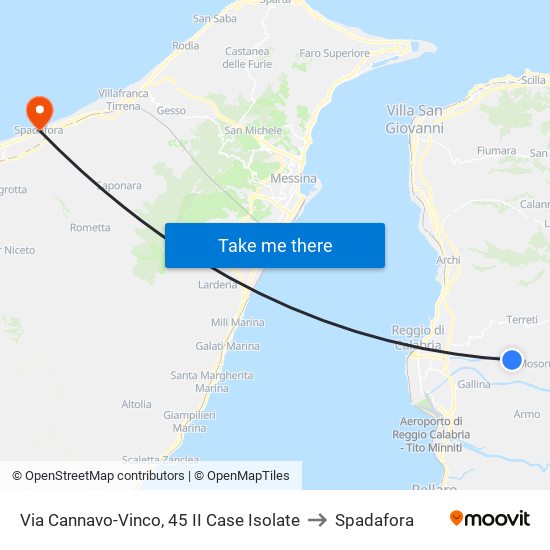 Via Cannavo-Vinco, 45  II Case Isolate to Spadafora map