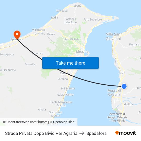 Strada Privata  Dopo Bivio Per Agraria to Spadafora map