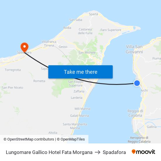 Lungomare Gallico  Hotel Fata Morgana to Spadafora map