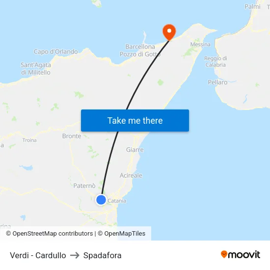 Verdi - Cardullo to Spadafora map