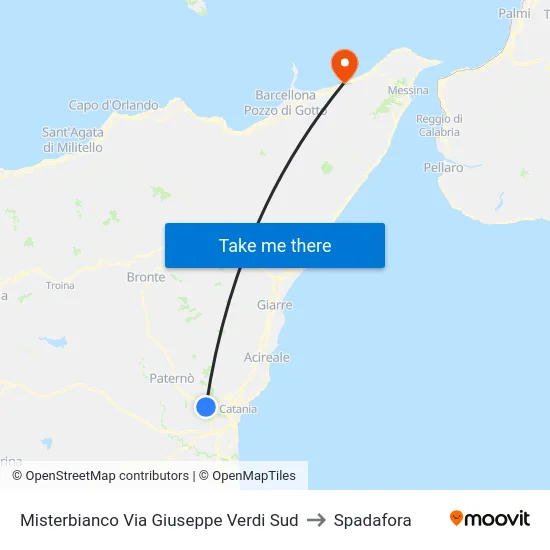 Misterbianco Via Giuseppe Verdi Sud to Spadafora map