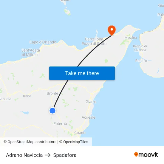 Adrano Naviccia to Spadafora map