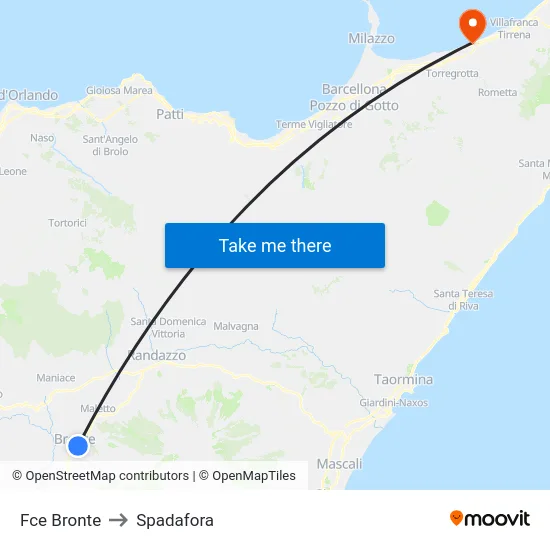 Fce Bronte to Spadafora map