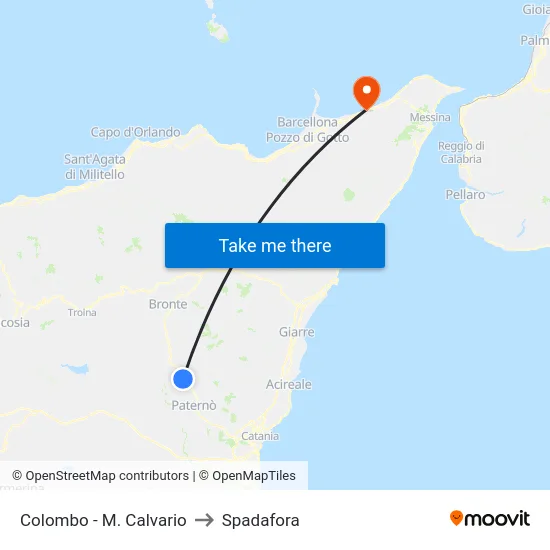 Colombo - M. Calvario to Spadafora map