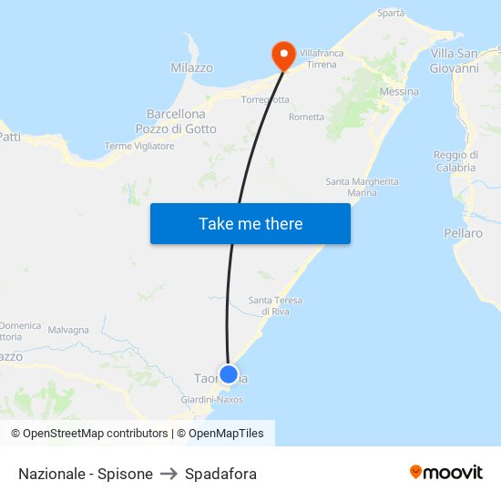 Nazionale - Spisone to Spadafora map