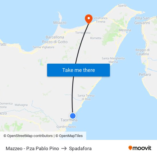 Mazzeo - P.za Pablo Pino to Spadafora map