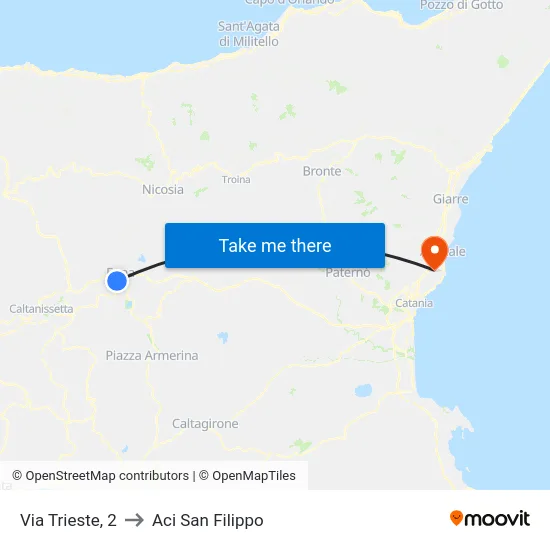 Via Trieste, 2 to Aci San Filippo map