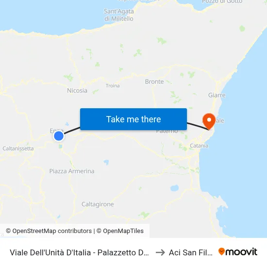 Unity of Italy Avenue - Sports Palace to Aci San Filippo map