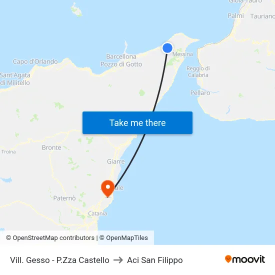Vill. Gesso - P.Zza Castello to Aci San Filippo map