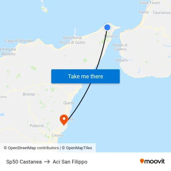 Sp50 Castanea to Aci San Filippo map