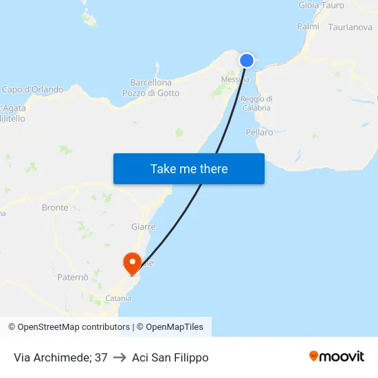 Via Archimede; 37 to Aci San Filippo map