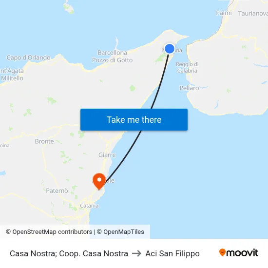 Casa Nostra; Casa Nostra Cooperative to Aci San Filippo map