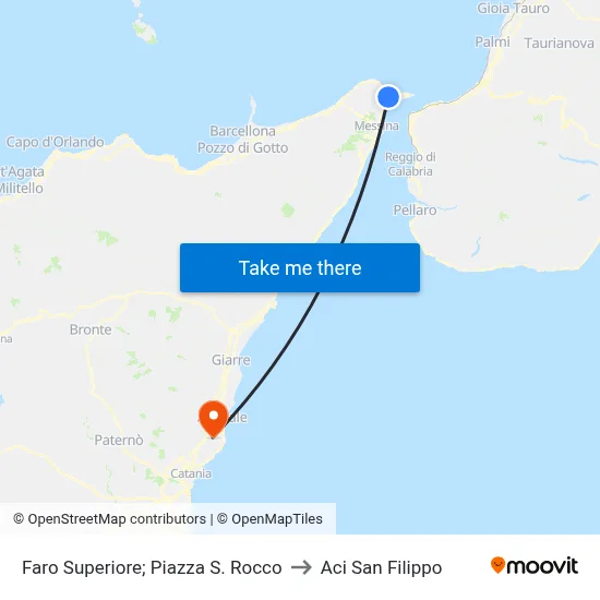 Faro Superiore; Piazza S. Rocco to Aci San Filippo map