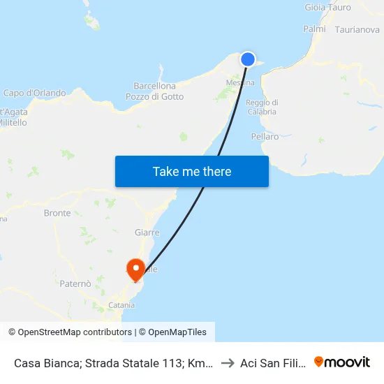 Casa Bianca; State Road 113; Km 15.500 to Aci San Filippo map