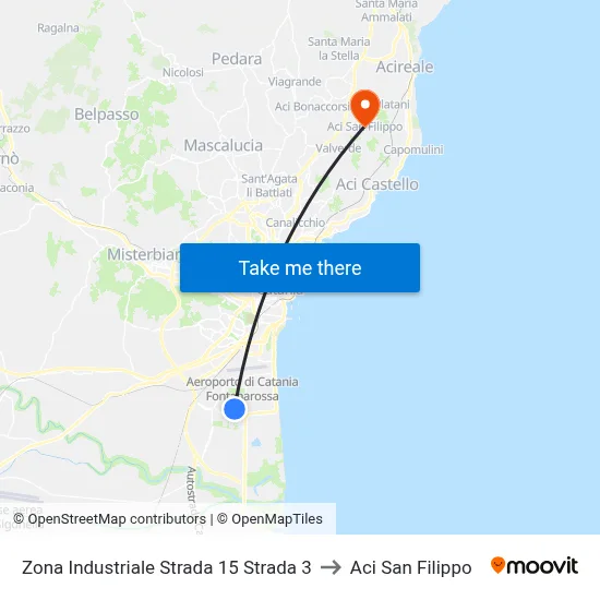 Industrial Zone Road 15 Road 3 to Aci San Filippo map