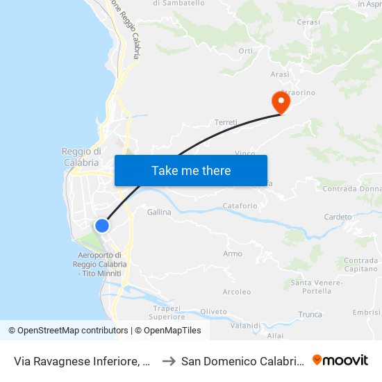 Via Ravagnese Inferiore, 8  (S/N) to San Domenico Calabria Italy map