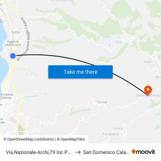 Via Nazionale-Archi,79 Inc Palasport S/N to San Domenico Calabria Italy map