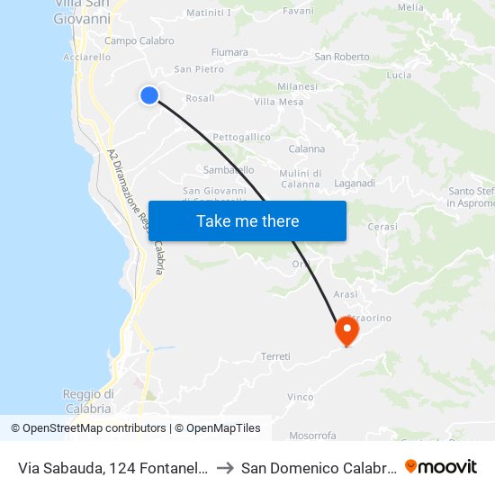 Via Sabauda, 124  Fontanella (S/N) to San Domenico Calabria Italy map