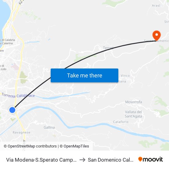 Via Modena-S.Sperato  Campo Coni (S/N) to San Domenico Calabria Italy map