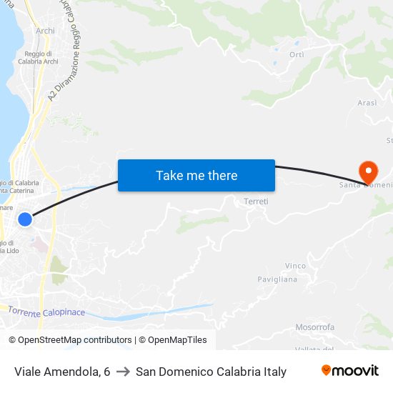 Viale Amendola, 6 to San Domenico Calabria Italy map