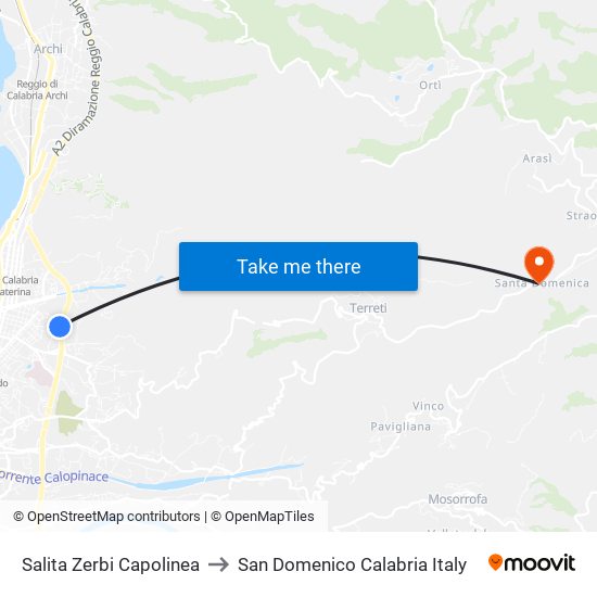 Salita Zerbi  Capolinea to San Domenico Calabria Italy map
