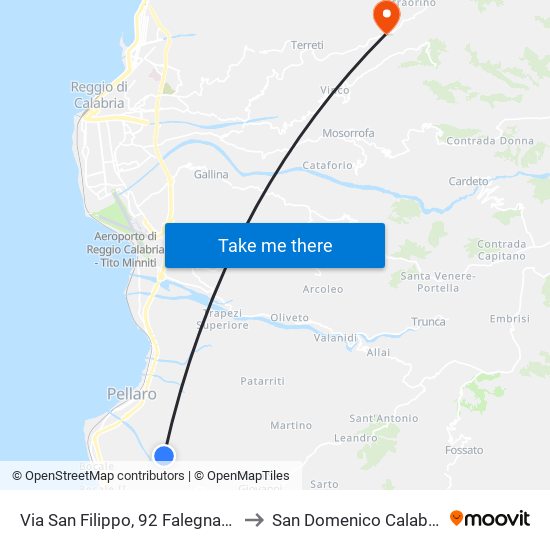 Via San Filippo, 92  Falegname (S/N) to San Domenico Calabria Italy map