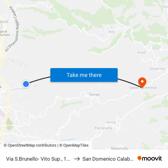Via S.Brunello- Vito Sup., 117 (S/N) to San Domenico Calabria Italy map
