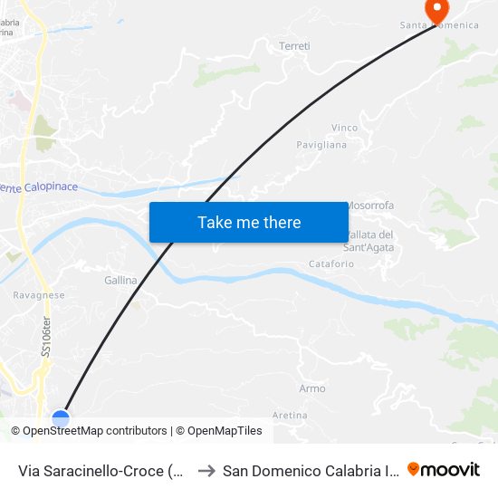 Via Saracinello-Croce  (S/N) to San Domenico Calabria Italy map