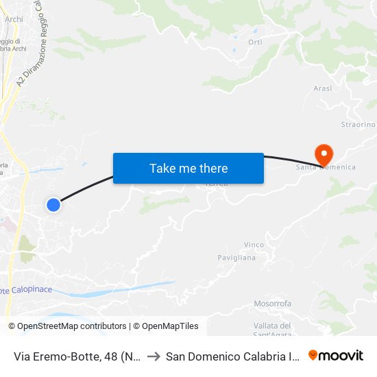 Via Eremo-Botte, 48  (N/S) to San Domenico Calabria Italy map