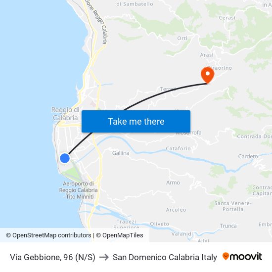 Via Gebbione, 96  (N/S) to San Domenico Calabria Italy map