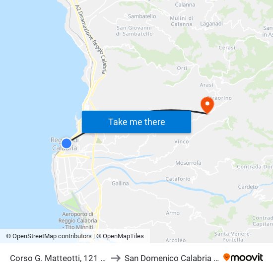 Corso G. Matteotti, 121  Piria to San Domenico Calabria Italy map