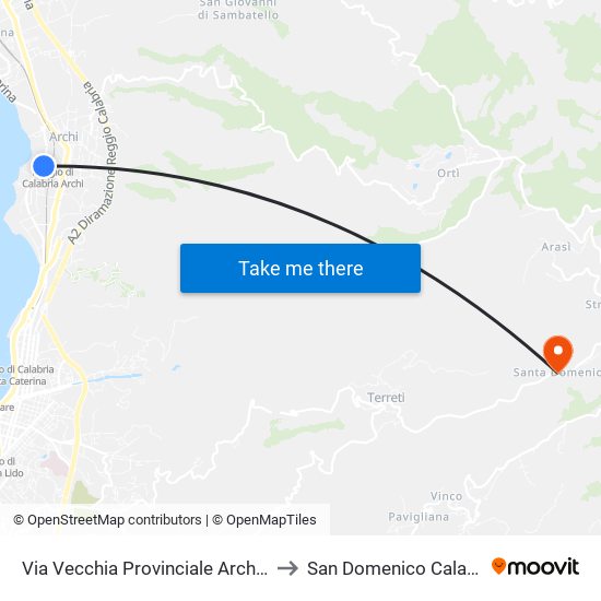 Via Vecchia Provinciale Archi, 39 Ip N/S to San Domenico Calabria Italy map