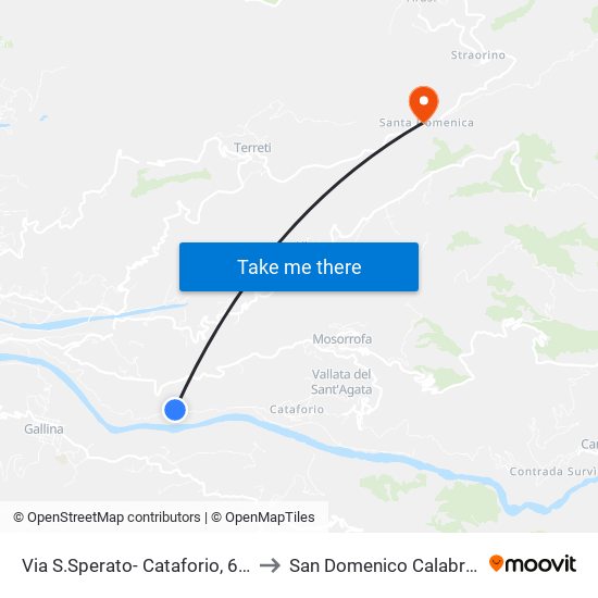 Via S.Sperato- Cataforio, 66 (N/S) to San Domenico Calabria Italy map