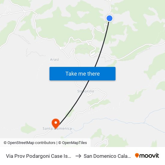 Via Prov Podargoni  Case Isolate (N/S) to San Domenico Calabria Italy map